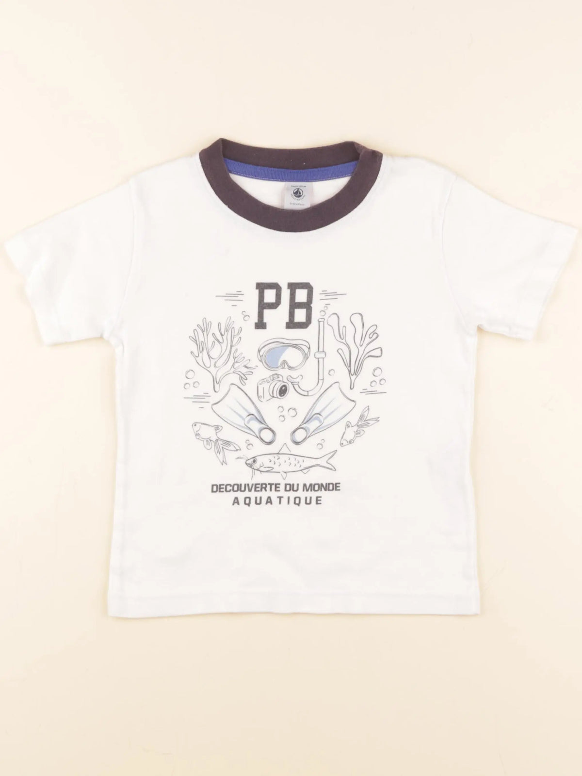 Petit Bateau - tee-shirt blanc - 5 ans