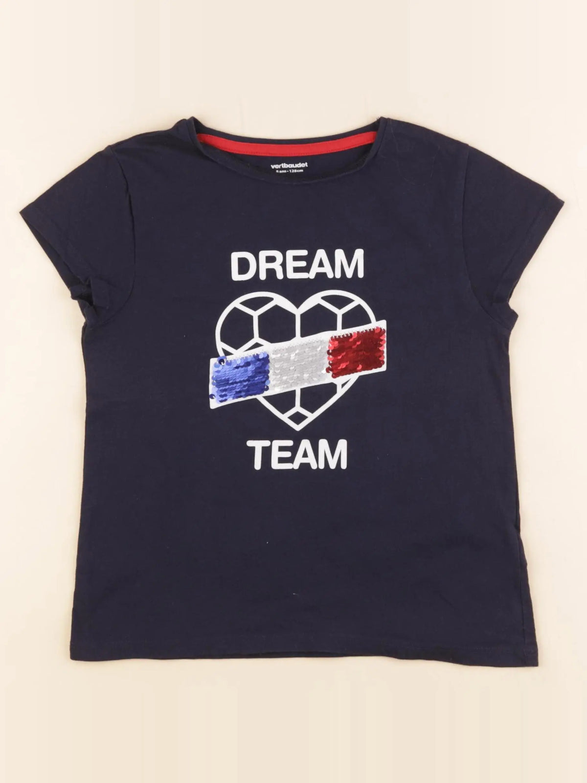 Vertbaudet - tee-shirt bleu - 8 ans