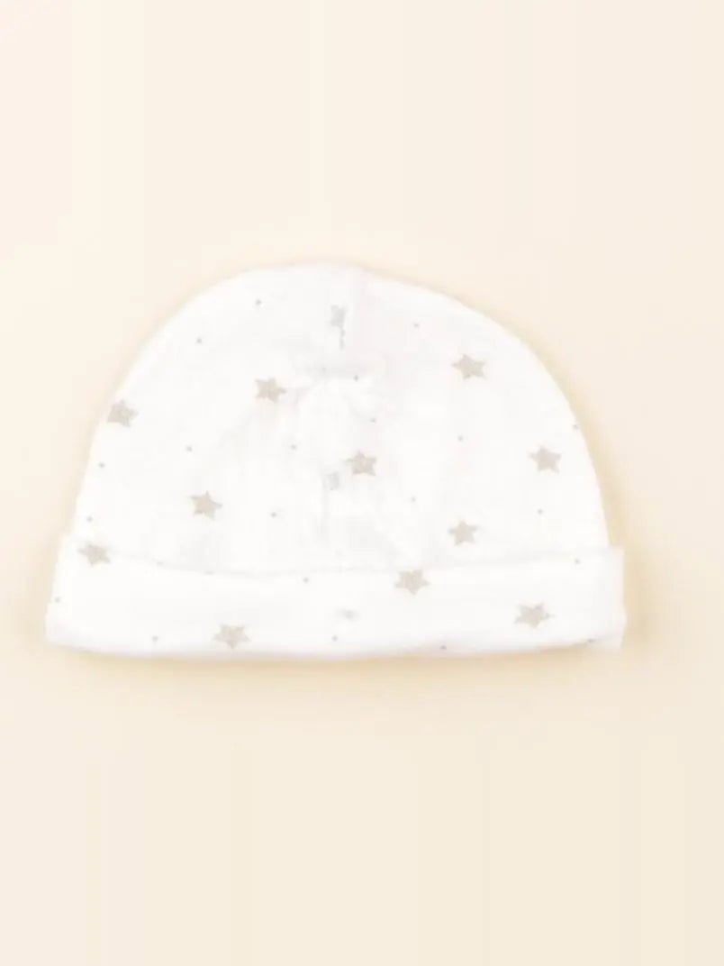 Petit Bateau - bonnet blanc, gris - 3 mois