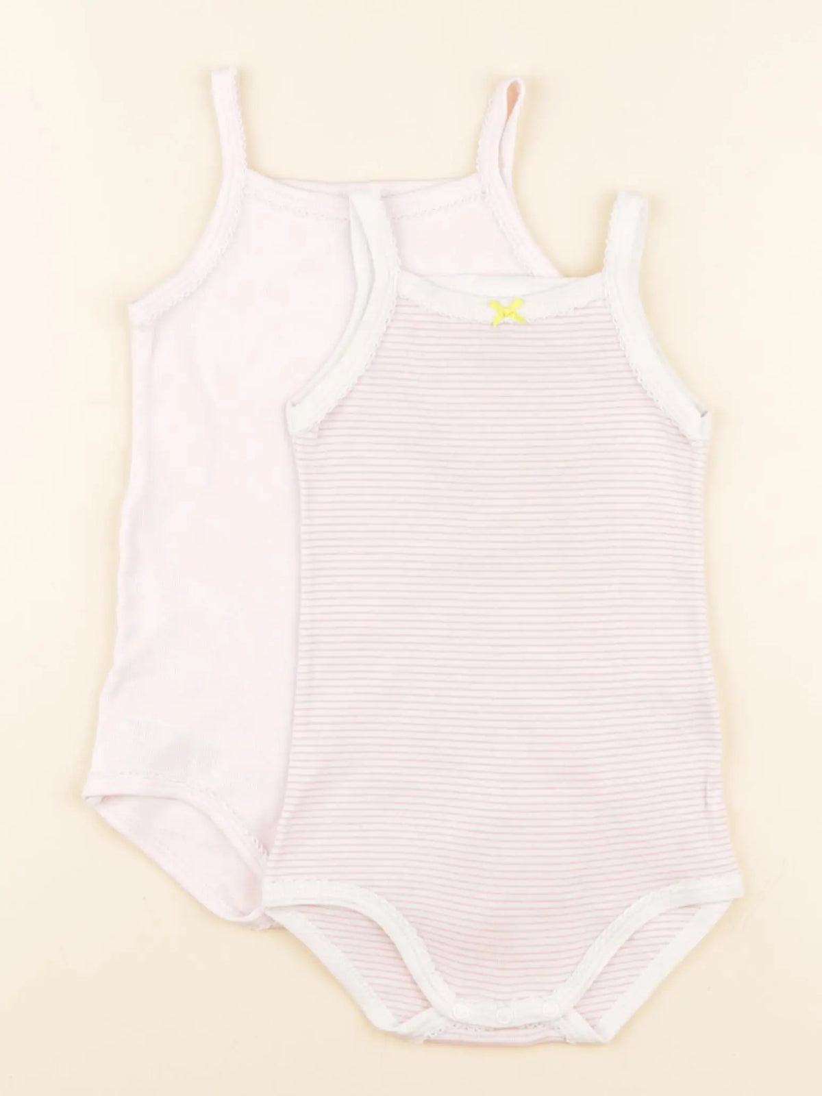 Petit Bateau - lot de 2 bodies en coton rose - 12 mois