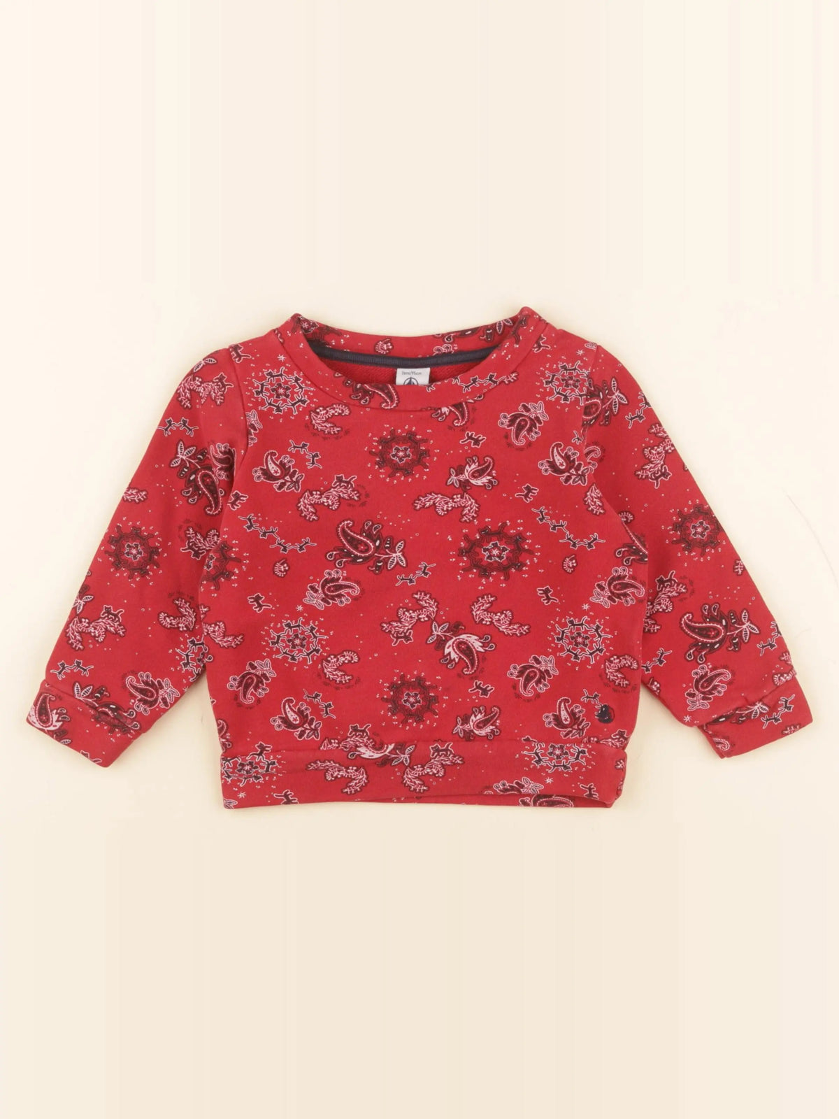 Petit Bateau - sweat rouge - 3 ans
