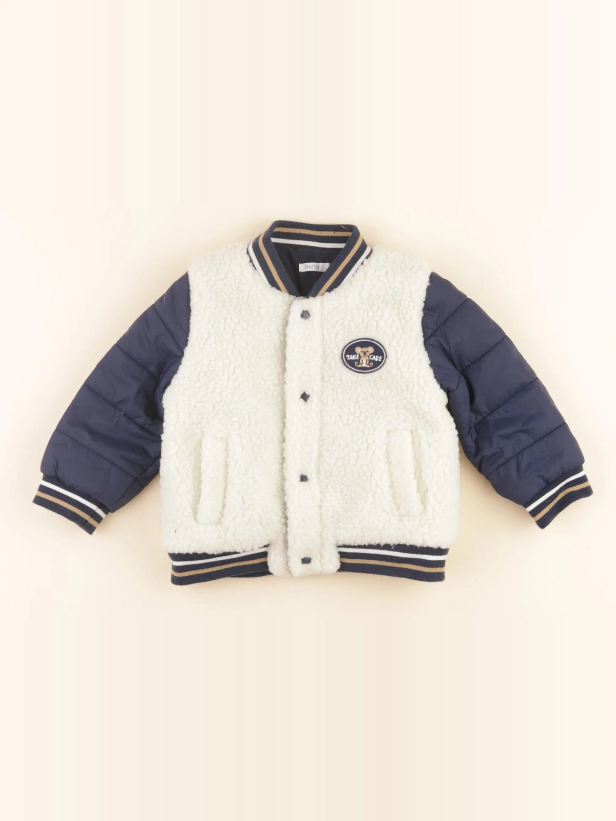 Boutchou - veste beige, bleu - 18 mois