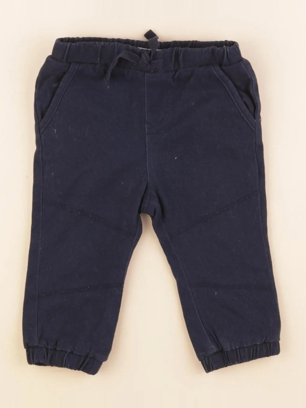 Vertbaudet - pantalon doublé bleu - 9 mois