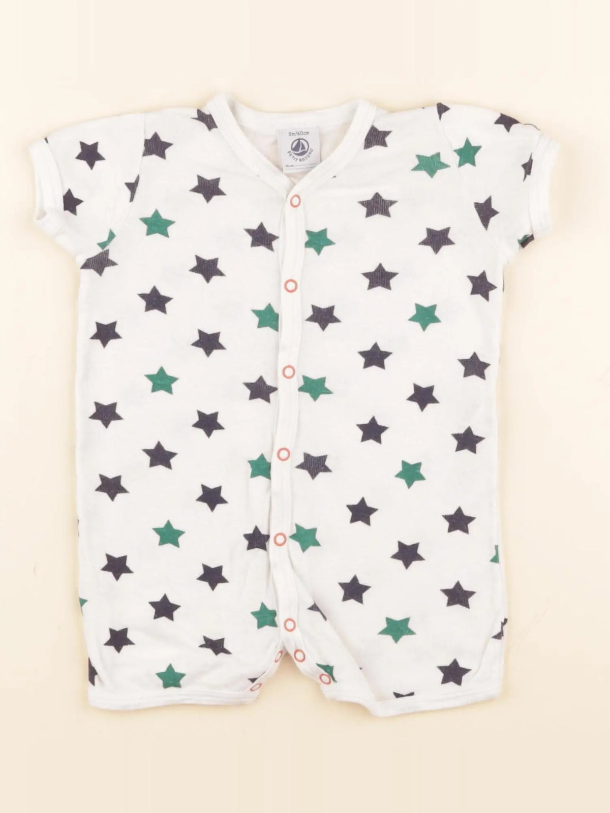 Petit Bateau - pyjama coton bleu - 3 mois