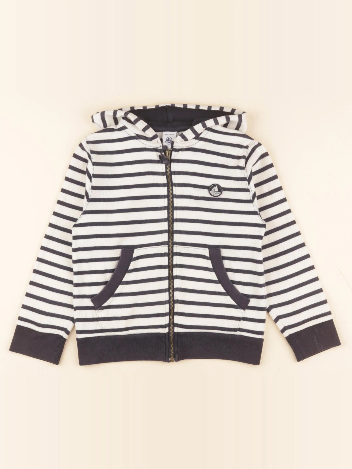 Petit Bateau - sweat bleu - 6 ans