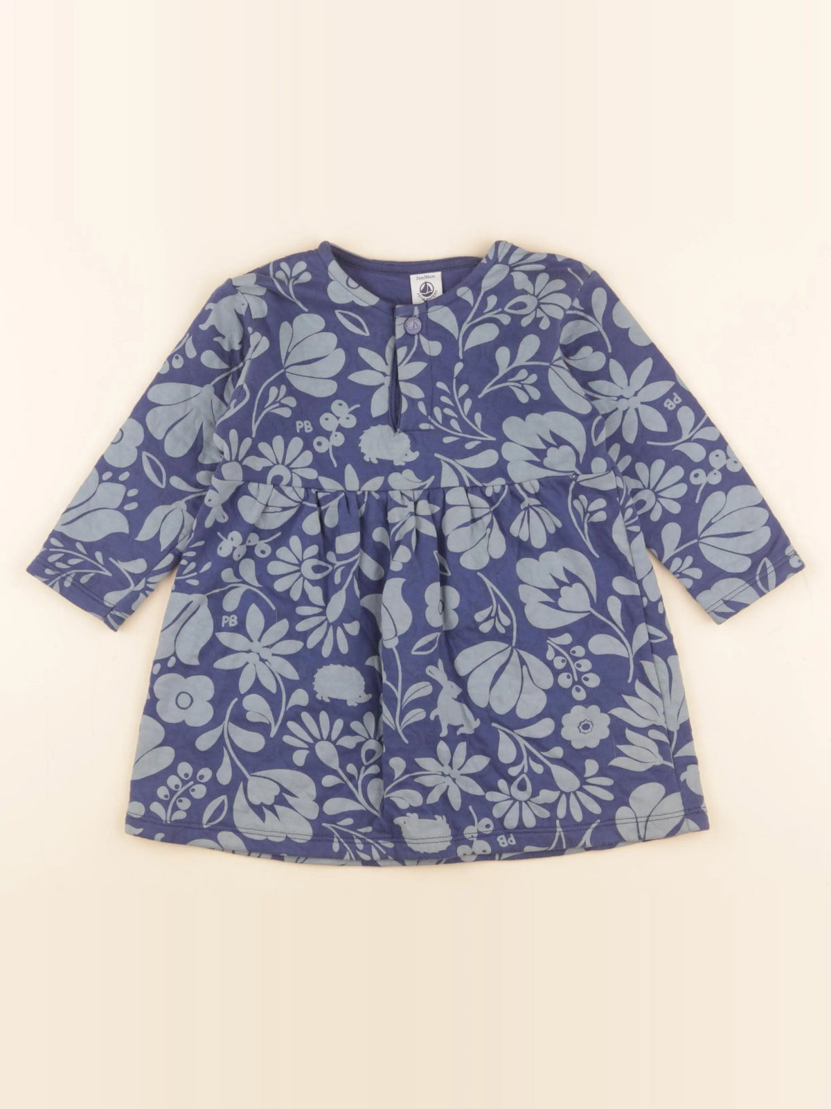 Petit Bateau - robe bleu - 24 mois