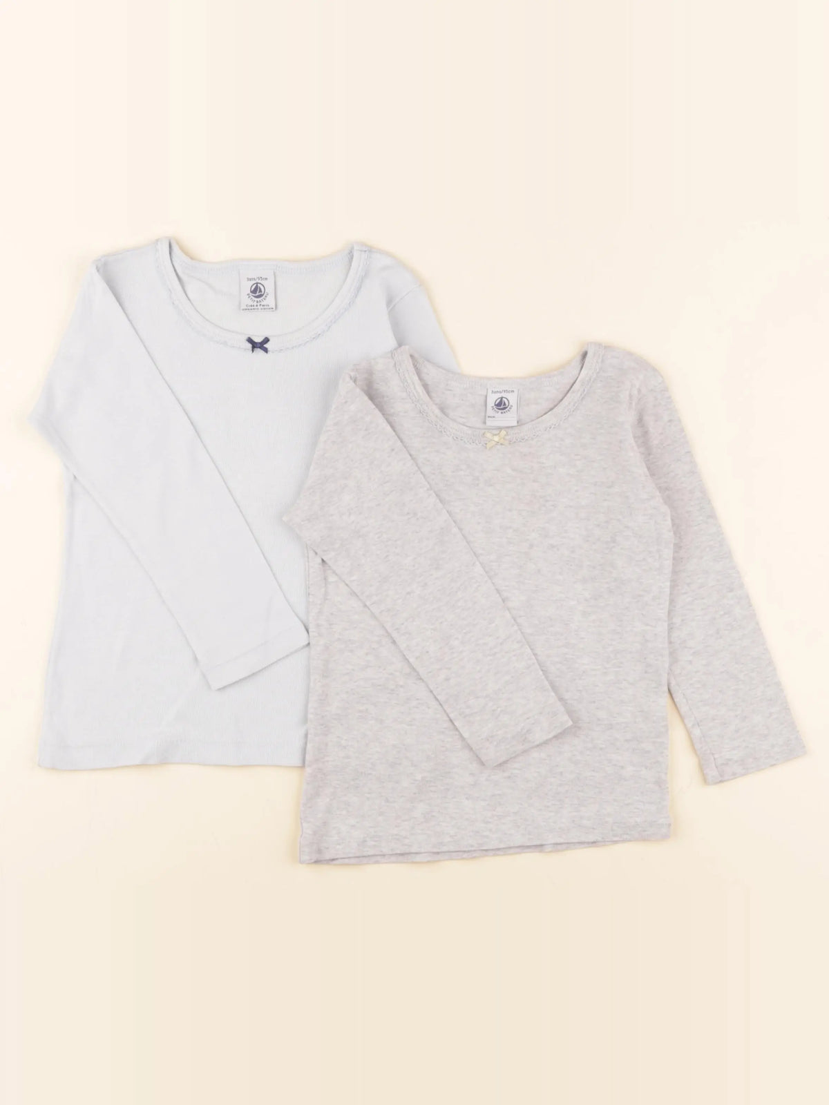 Petit Bateau - maillot de corps bleu, gris - 3 ans