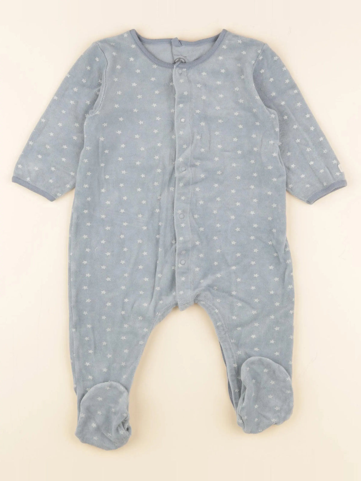 Petit Bateau - pyjama velours bleu - 12 mois