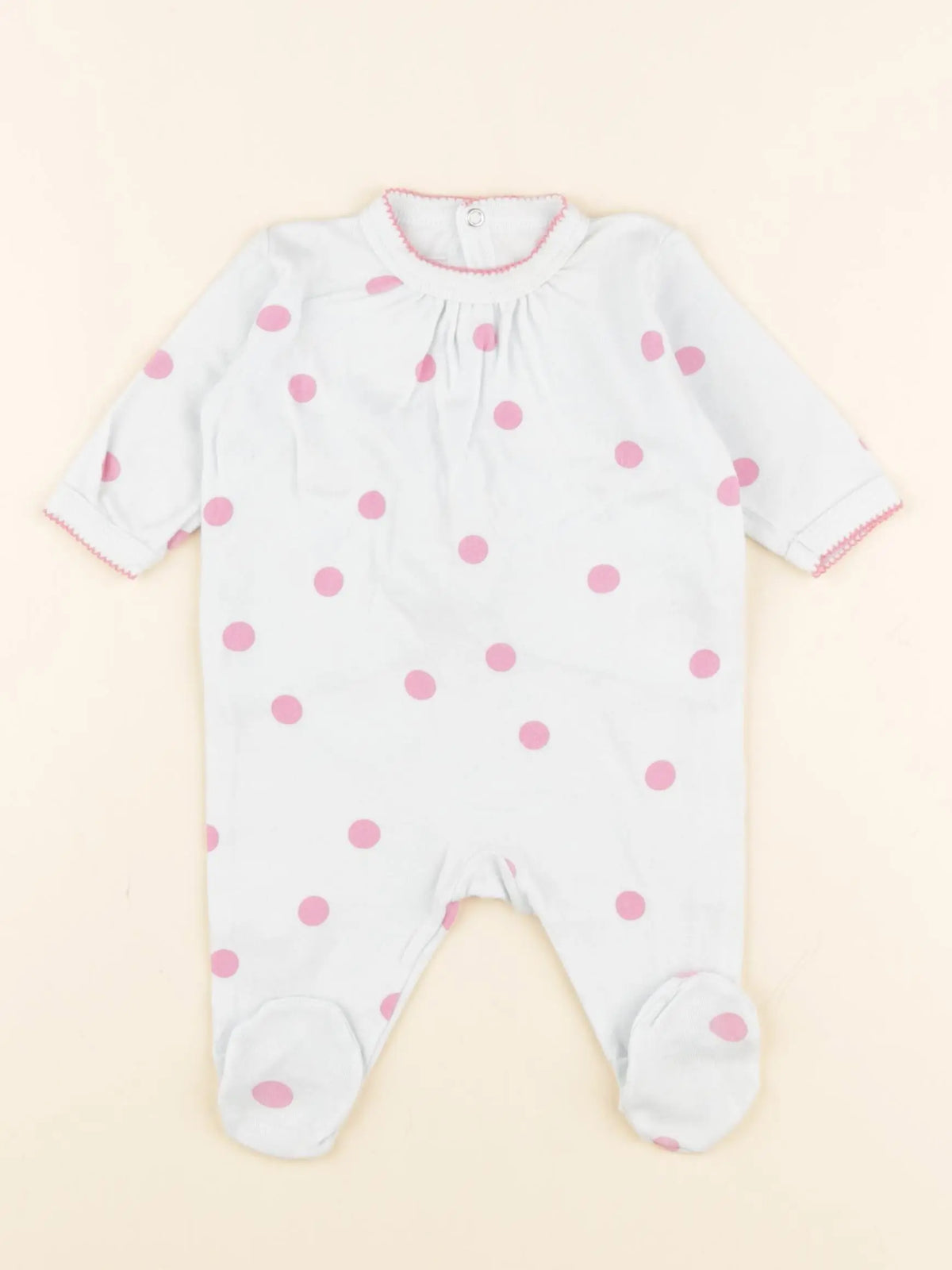 Petit Bateau - pyjama coton bleu, rose - 1 mois