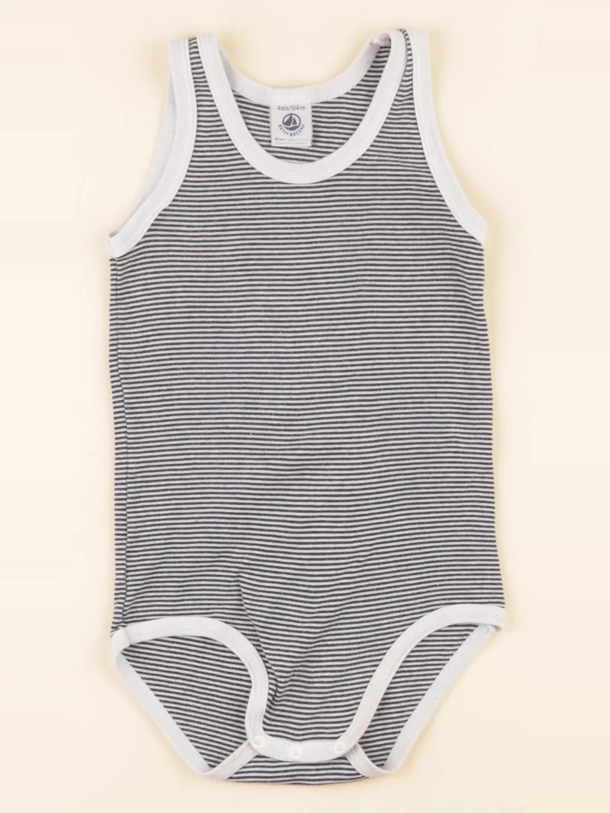 Petit Bateau - body blanc, bleu - 4 ans