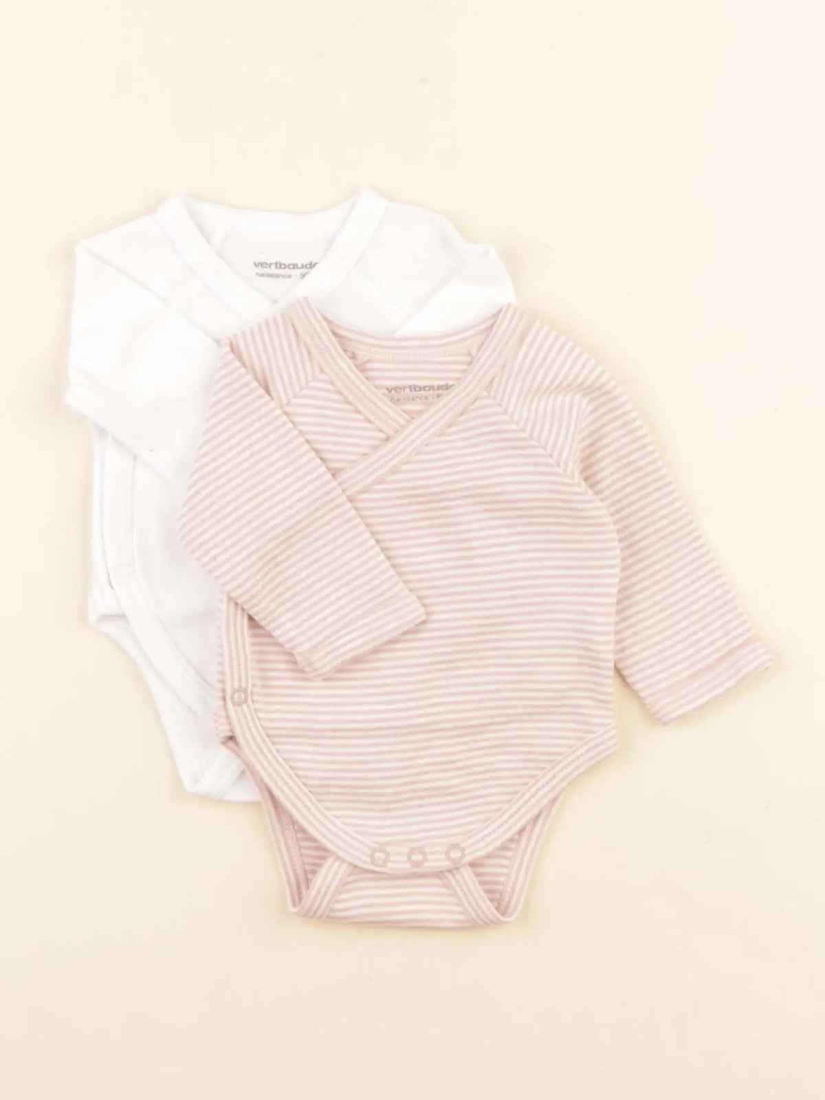 Vertbaudet - lot de 2 bodies en coton multicolore - 1 mois