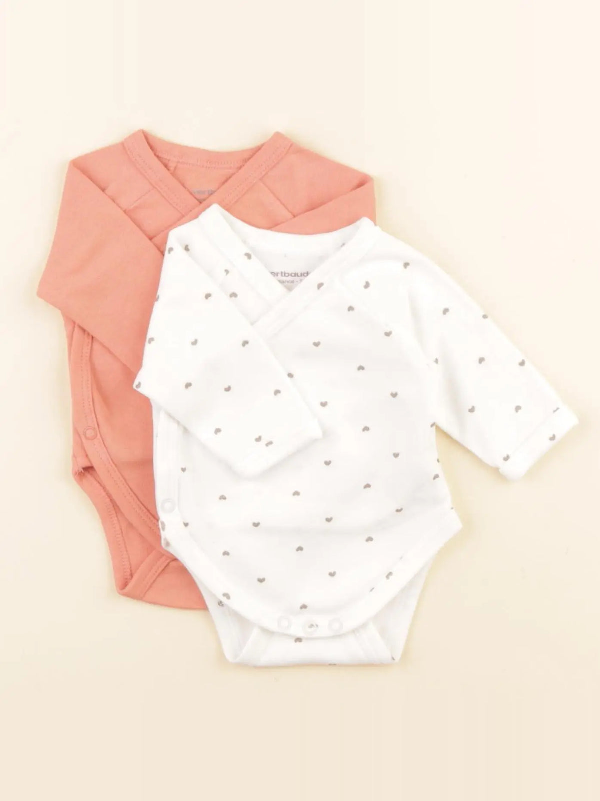 Vertbaudet - lot de 2 bodies en coton multicolore - 1 mois