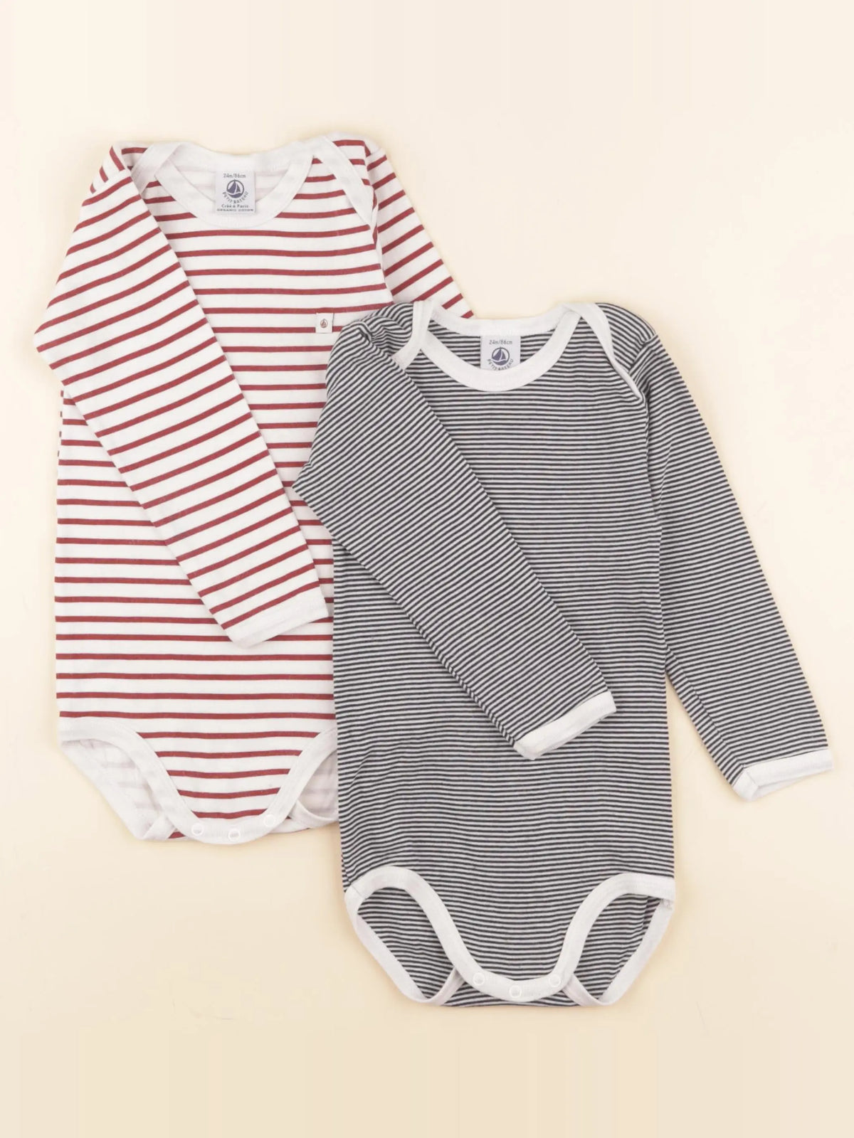 Petit Bateau - lot de 2 bodies en coton multicolore - 24 mois