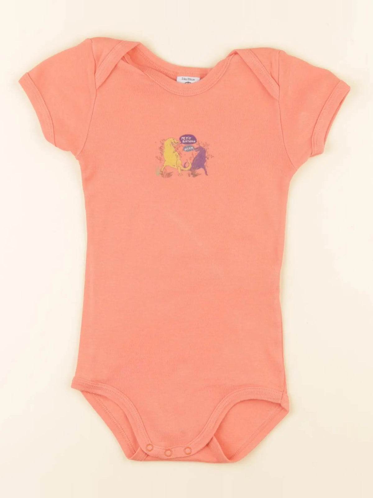 Petit Bateau - body orange - 24 mois
