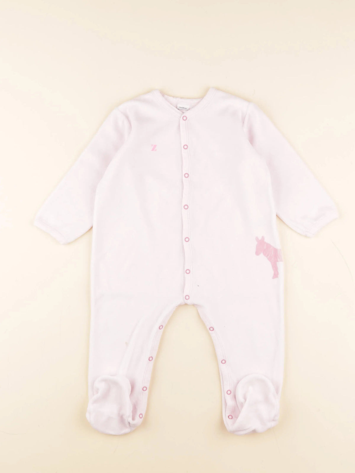 Petit Bateau - pyjama velours rose - 24 mois