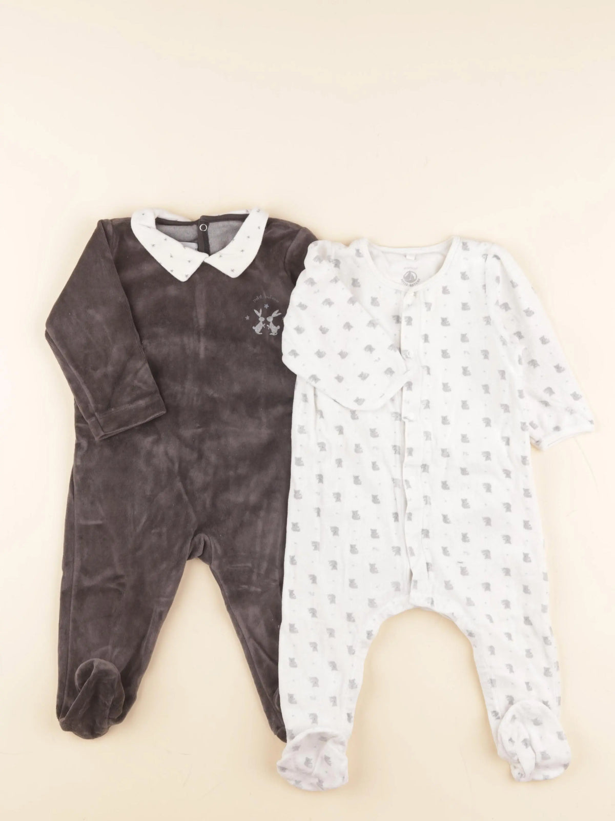 Petit Bateau - pyjama velours multicolore - 12 mois