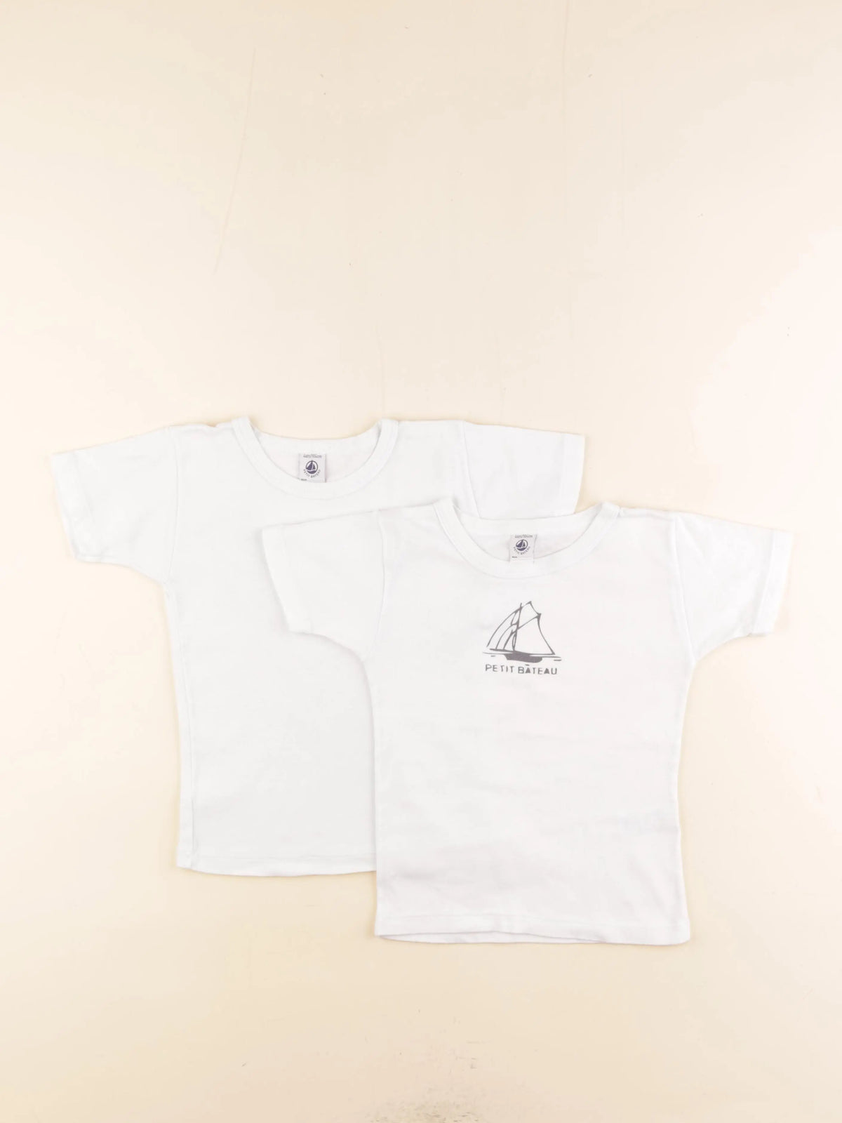 Petit Bateau - lot de 2 tee-shirts blanc - 4 ans