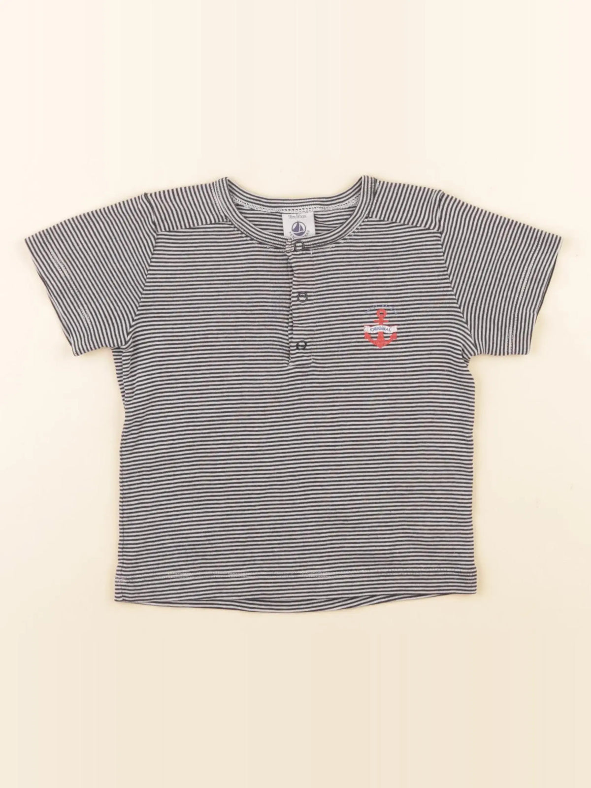 Petit Bateau - tee-shirt bleu - 18 mois