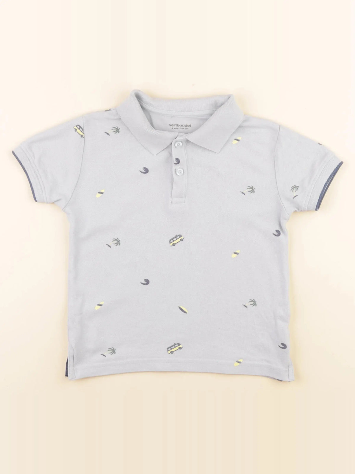 Vertbaudet - polo bleu - 4 ans