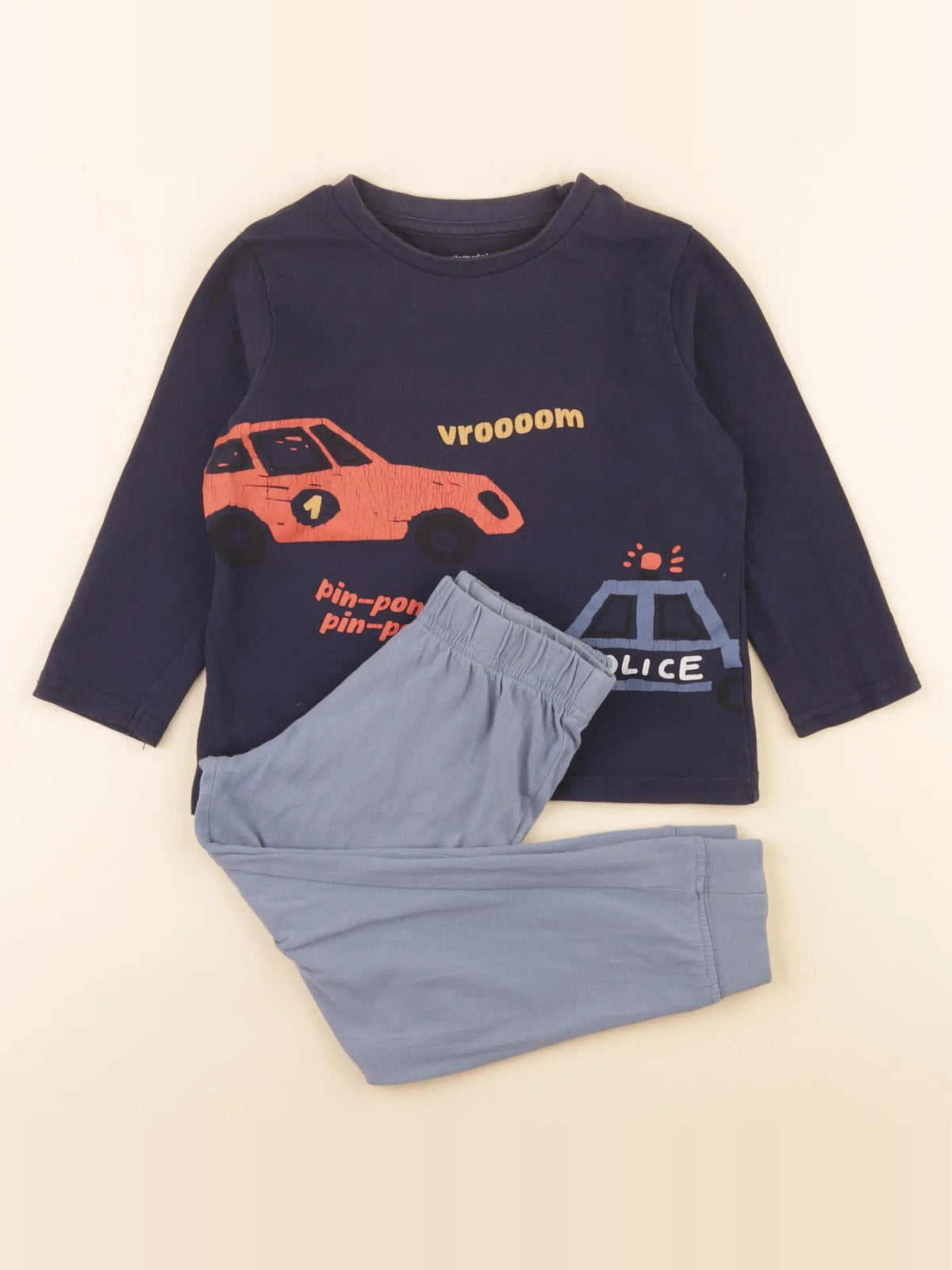 Vertbaudet - pyjama coton bleu - 3 ans