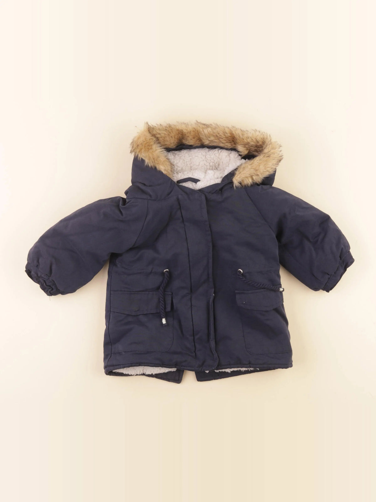 Vertbaudet - manteau bleu - 12 mois