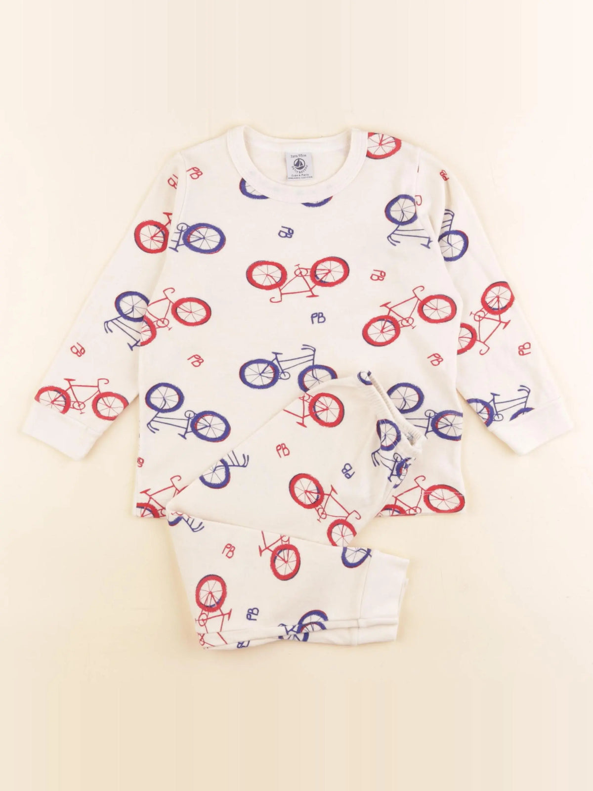 Petit Bateau - pyjama coton beige - 3 ans