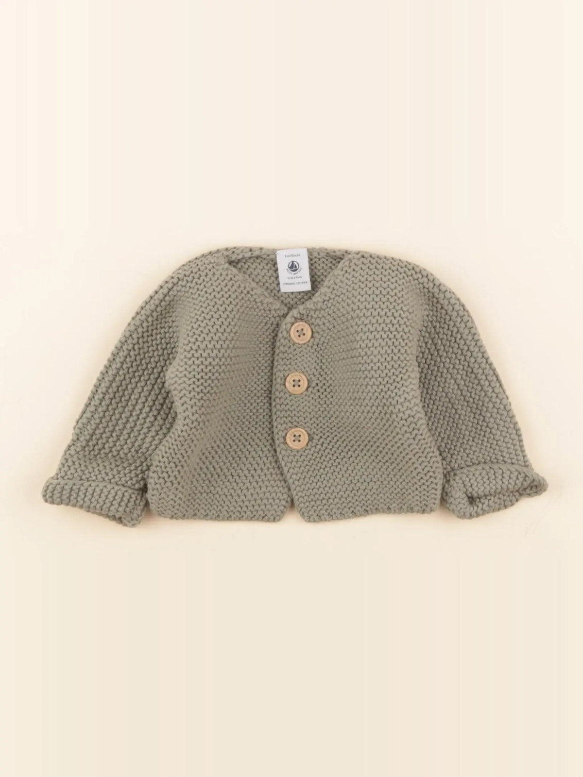Petit Bateau - gilet vert - 1 mois