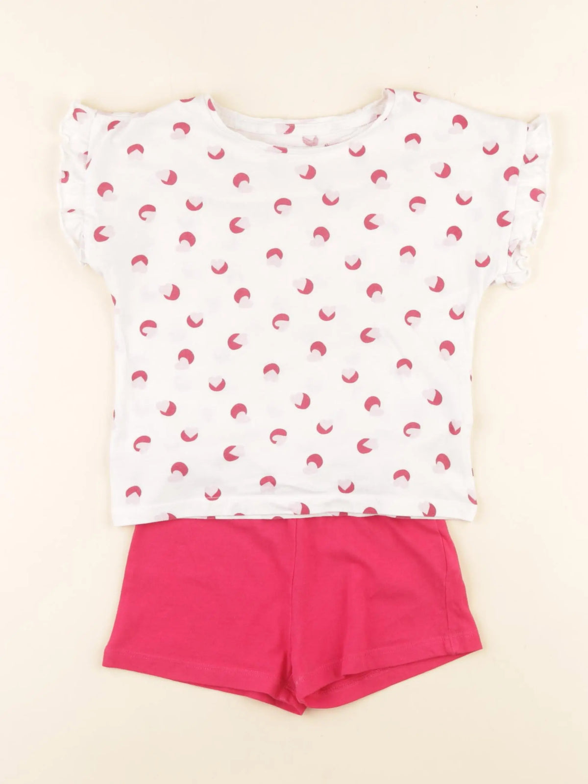 Vertbaudet - pyjama coton blanc, rose - 4 ans
