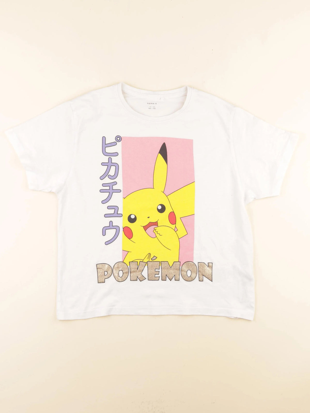Name it - tee-shirt blanc, rose - 11/12 ans