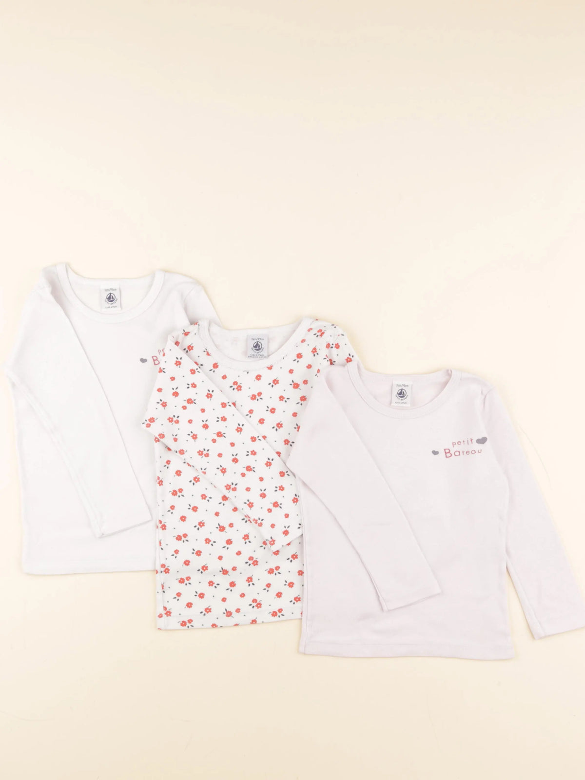 Petit Bateau - lot de 3 maillots de corps rose - 3 ans
