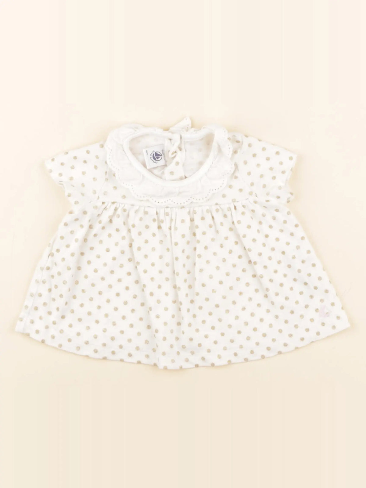 Petit Bateau - tee-shirt blanc, or - 6 mois