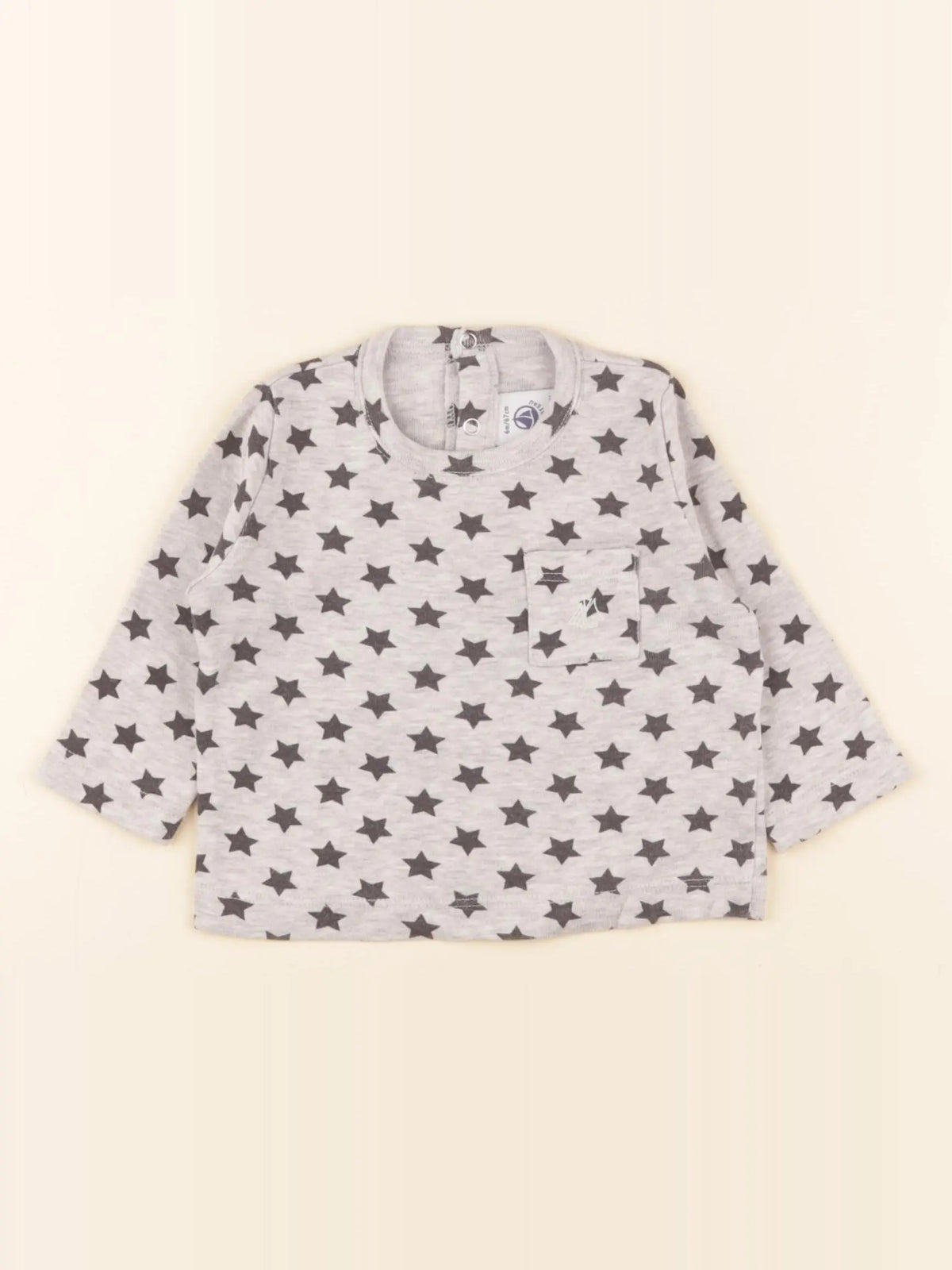 Petit Bateau - tee-shirt gris - 6 mois