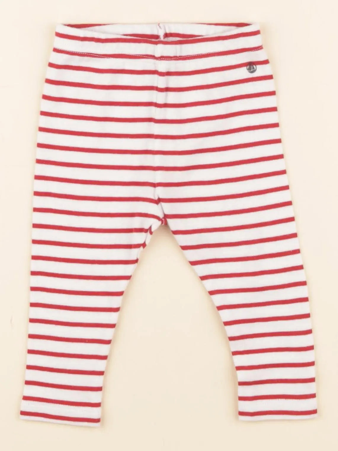Petit Bateau - legging blanc, rouge - 6 mois