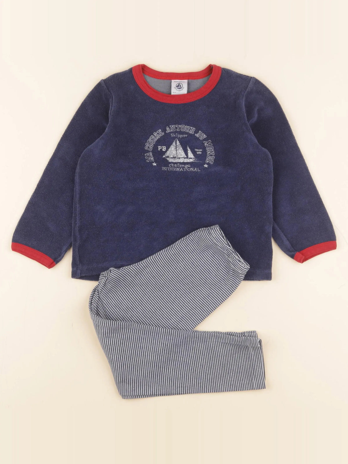 Petit Bateau - pyjama coton bleu - 4 ans