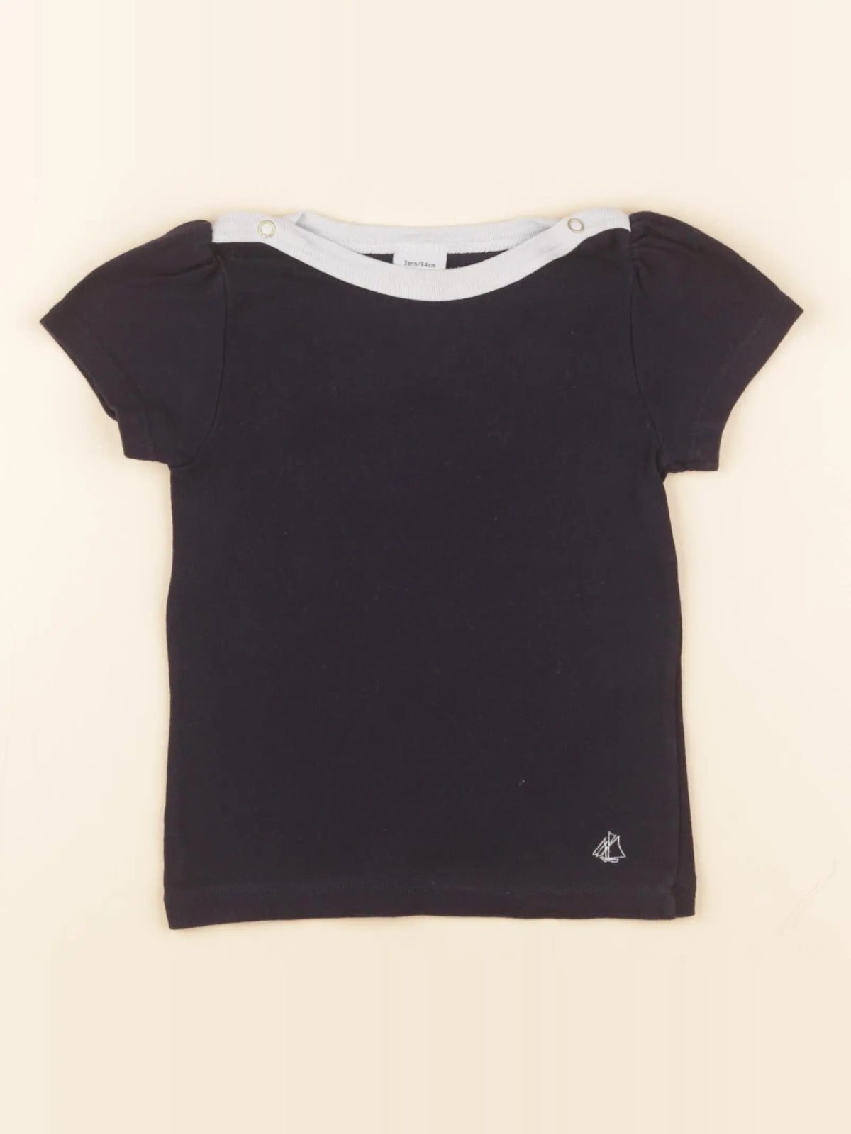 Petit Bateau - tee-shirt bleu - 3 ans
