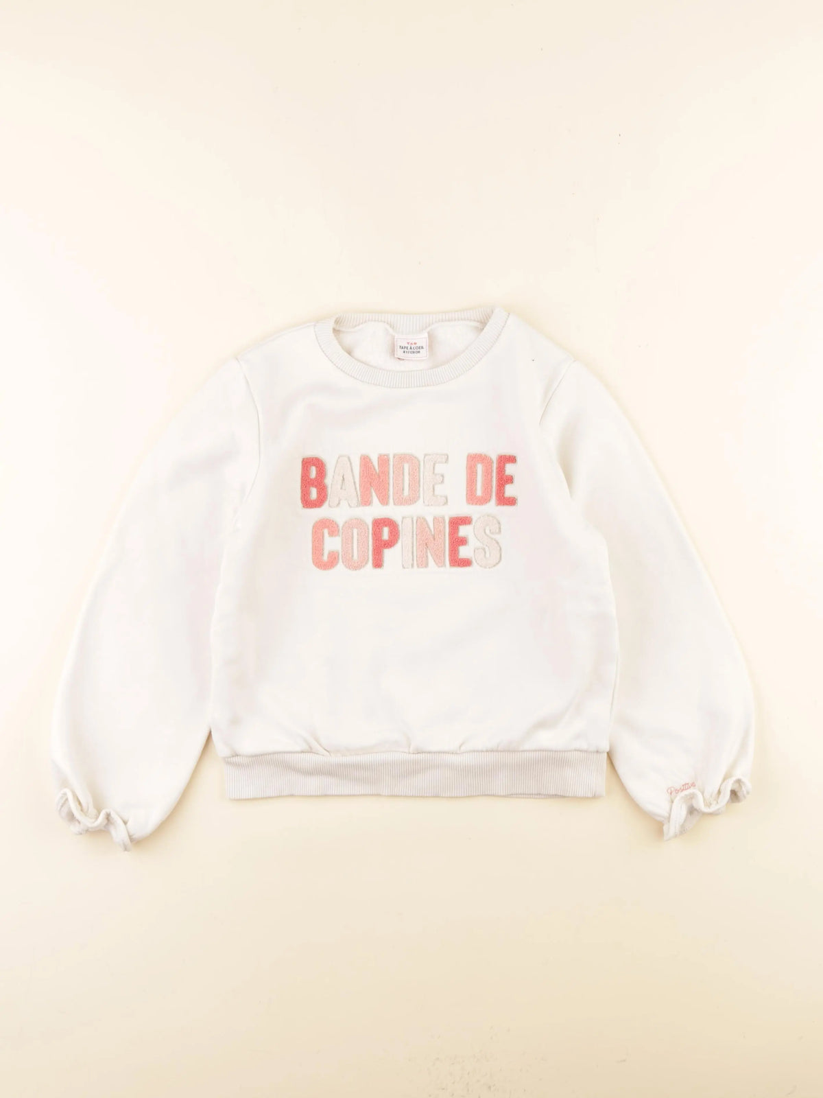 Tape à l'oeil - sweat blanc, rose - 8 ans