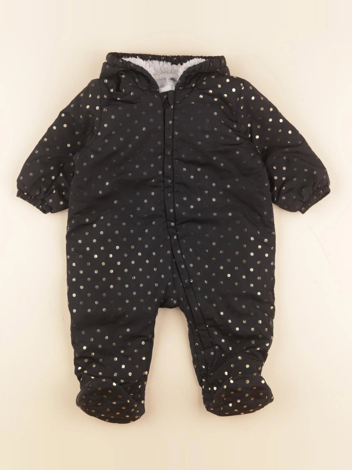 Petit Bateau - combi-pilote noir, or - 12 mois