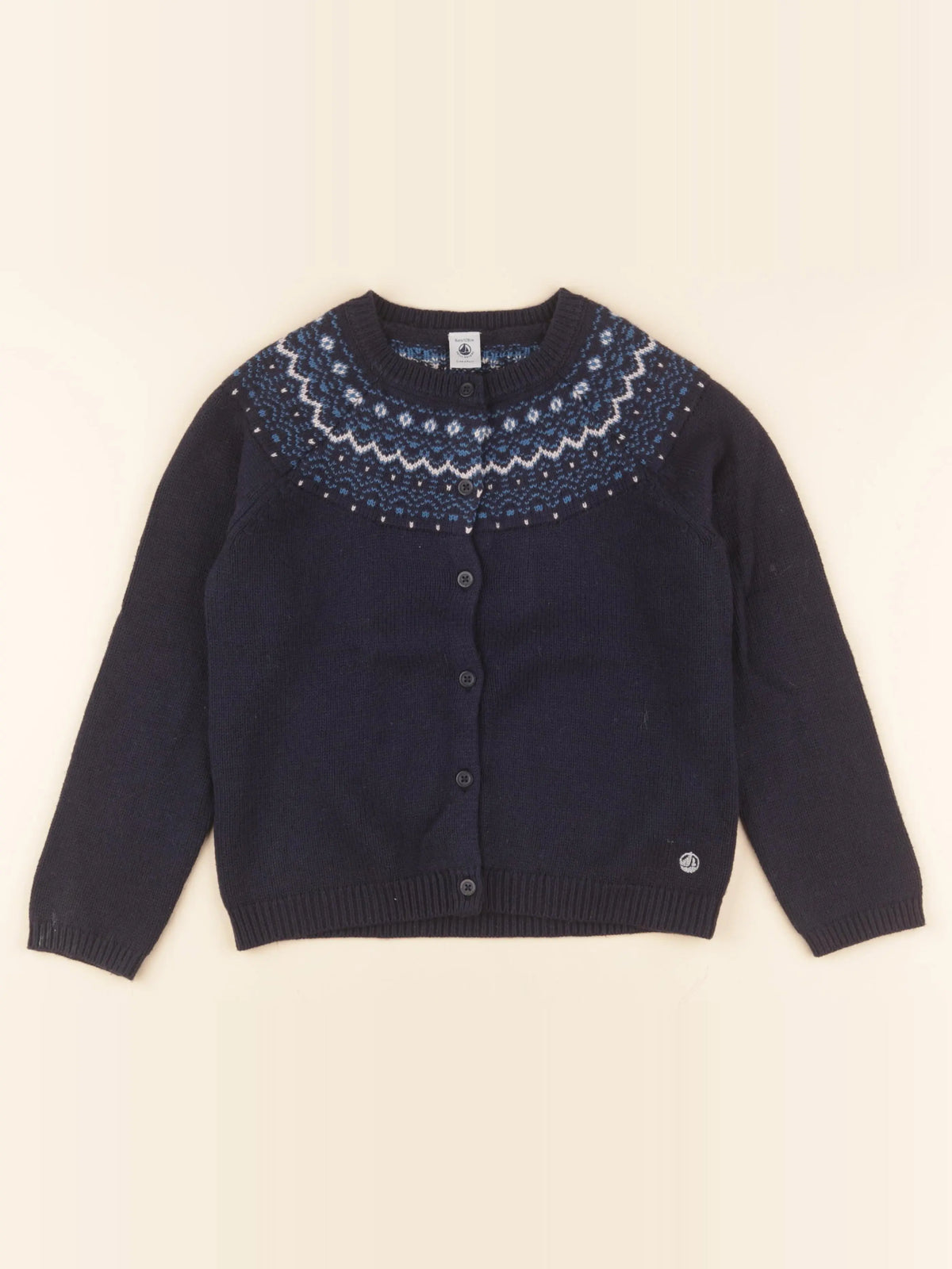 Petit Bateau - gilet bleu - 8 ans