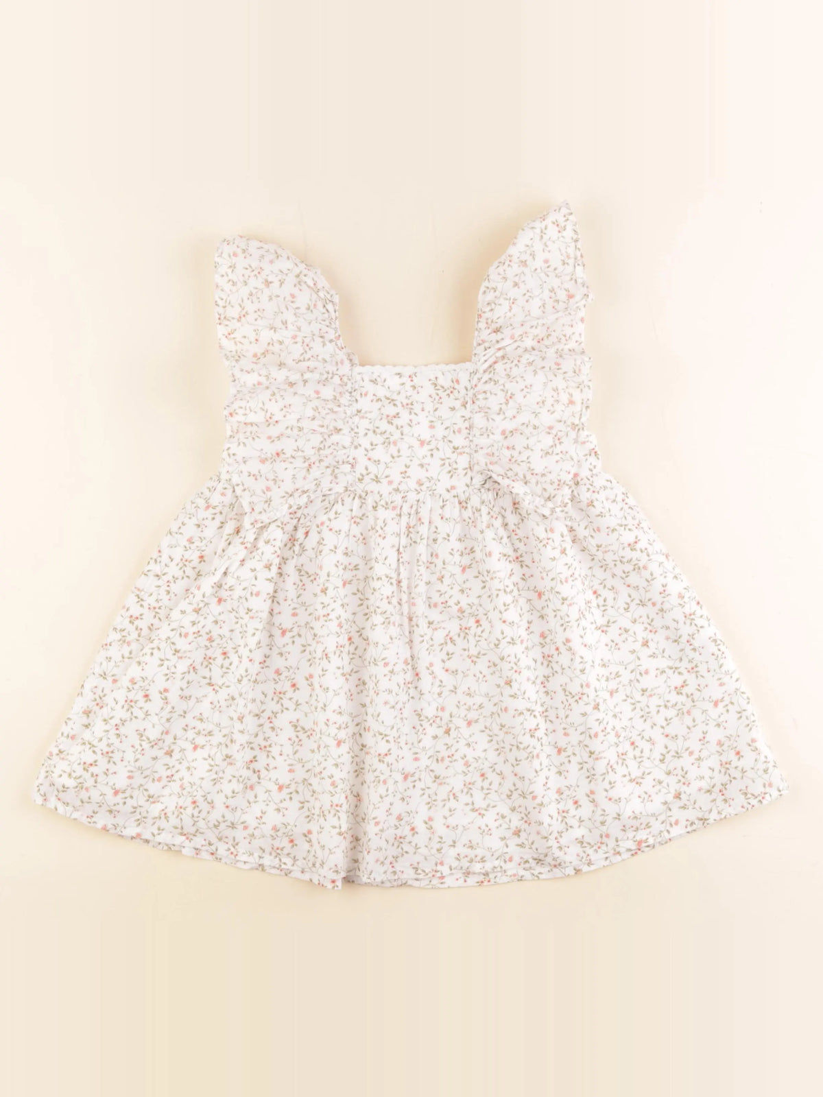 Vertbaudet - robe blanc, orange - 3 ans