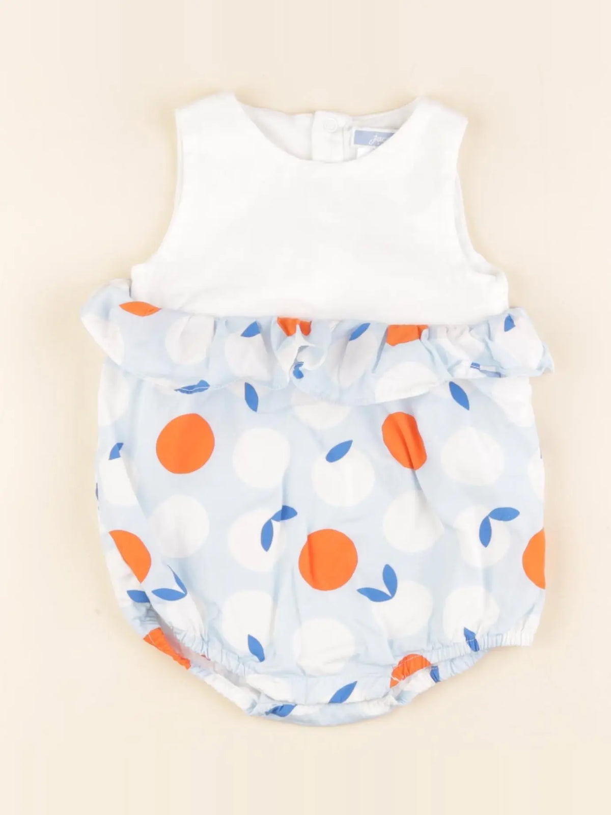 Jacadi - combinaison blanc, bleu - 6 mois