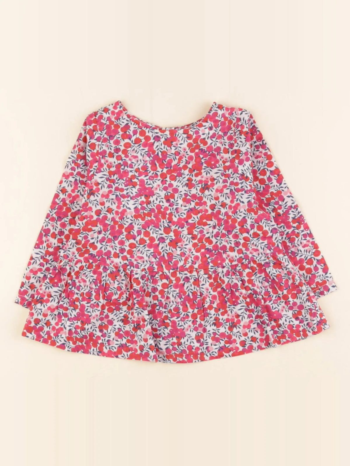 Jacadi - blouse liberty rouge, rose - 12 mois