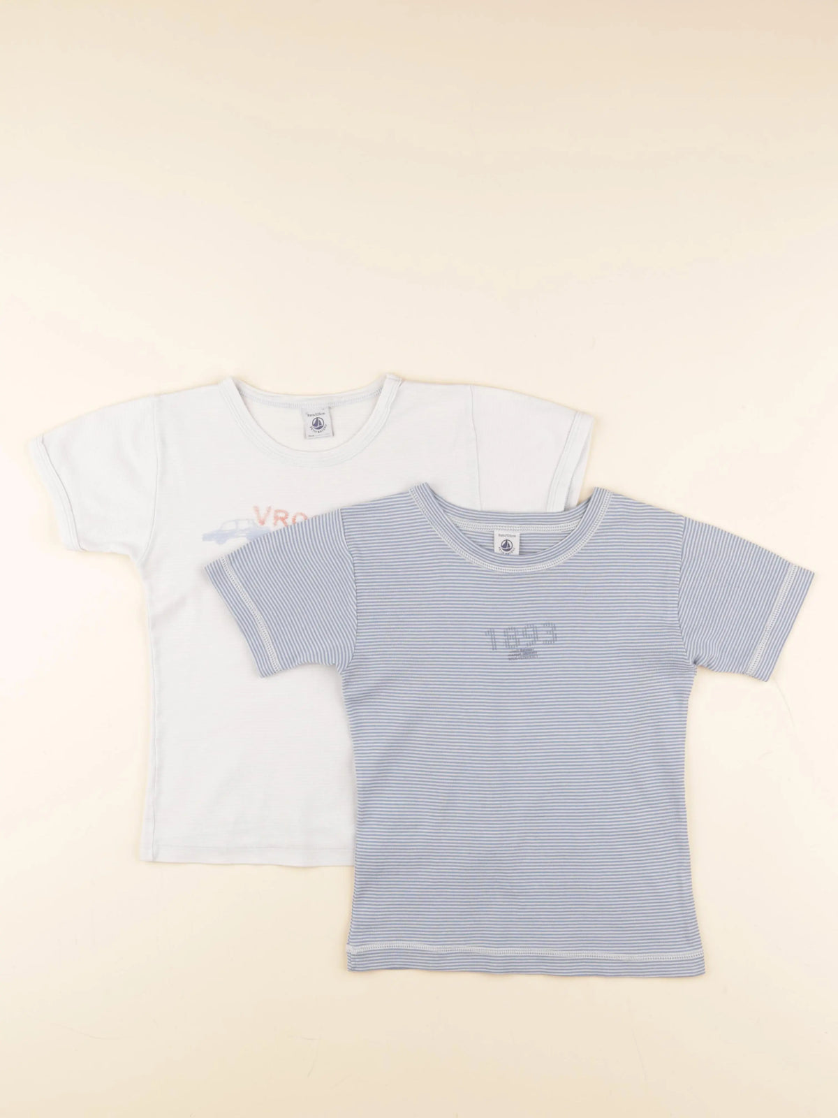 Petit Bateau - lot de 2 maillots de corps bleu - 8 ans