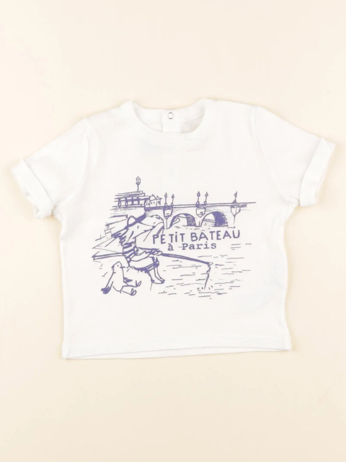 Petit Bateau - tee-shirt blanc - 12 mois