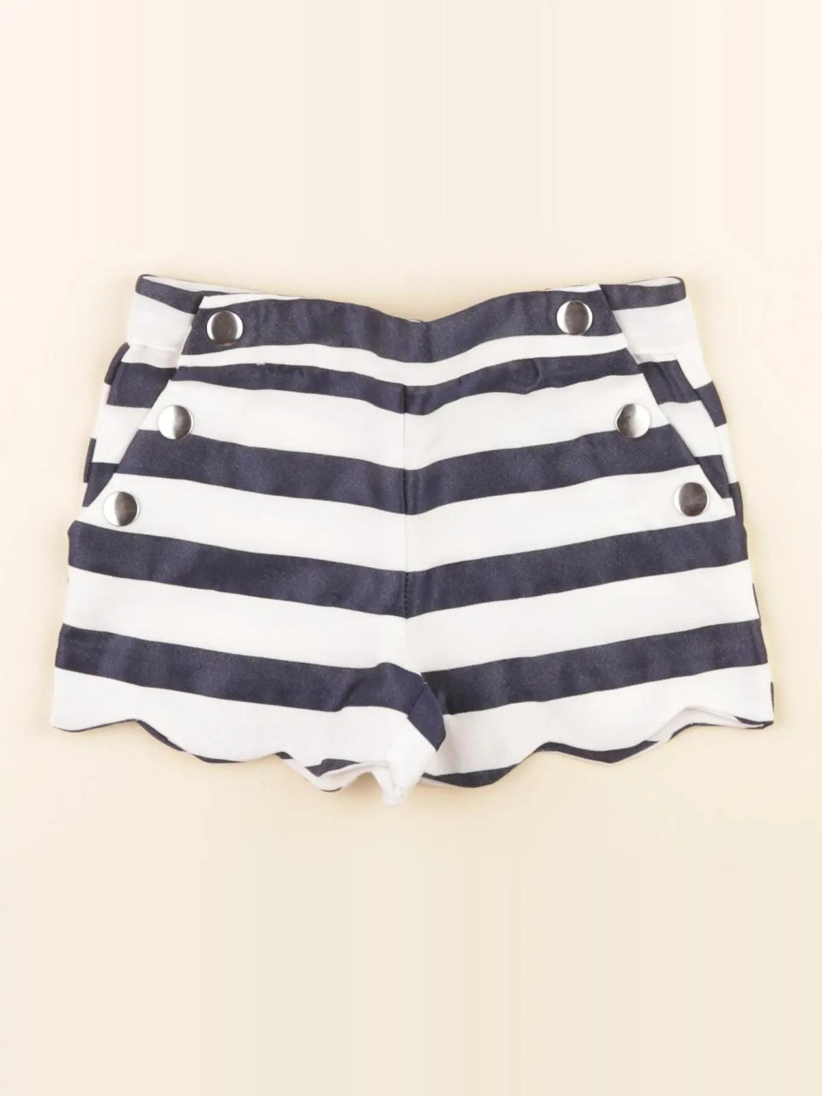 Vertbaudet - short blanc, bleu - 2 ans