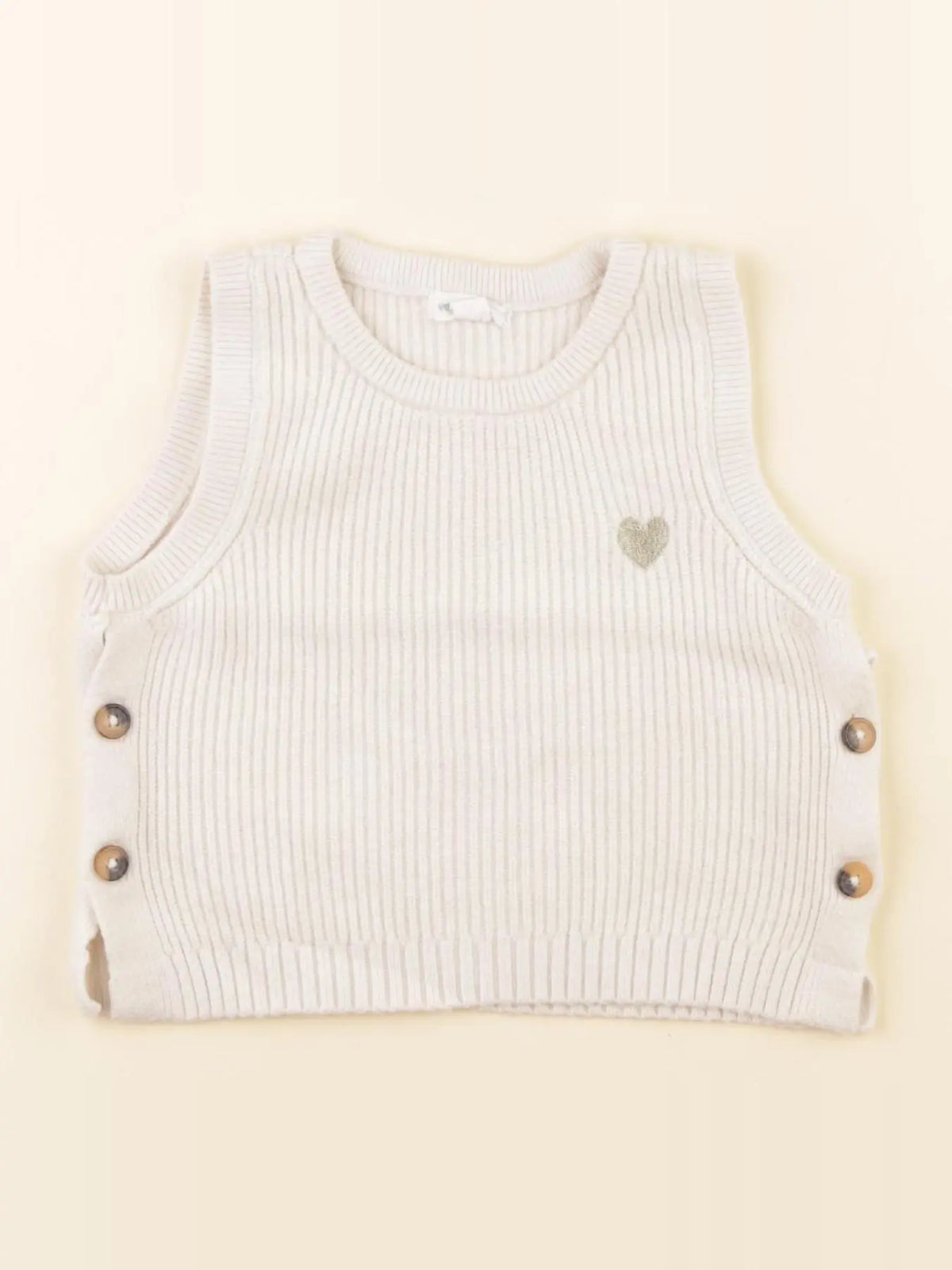 Vertbaudet - pull beige - 12 mois