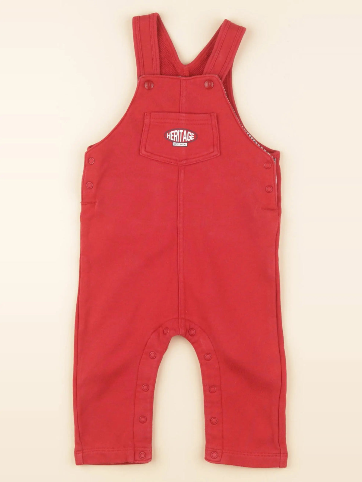 Petit Bateau - salopette rouge - 12 mois