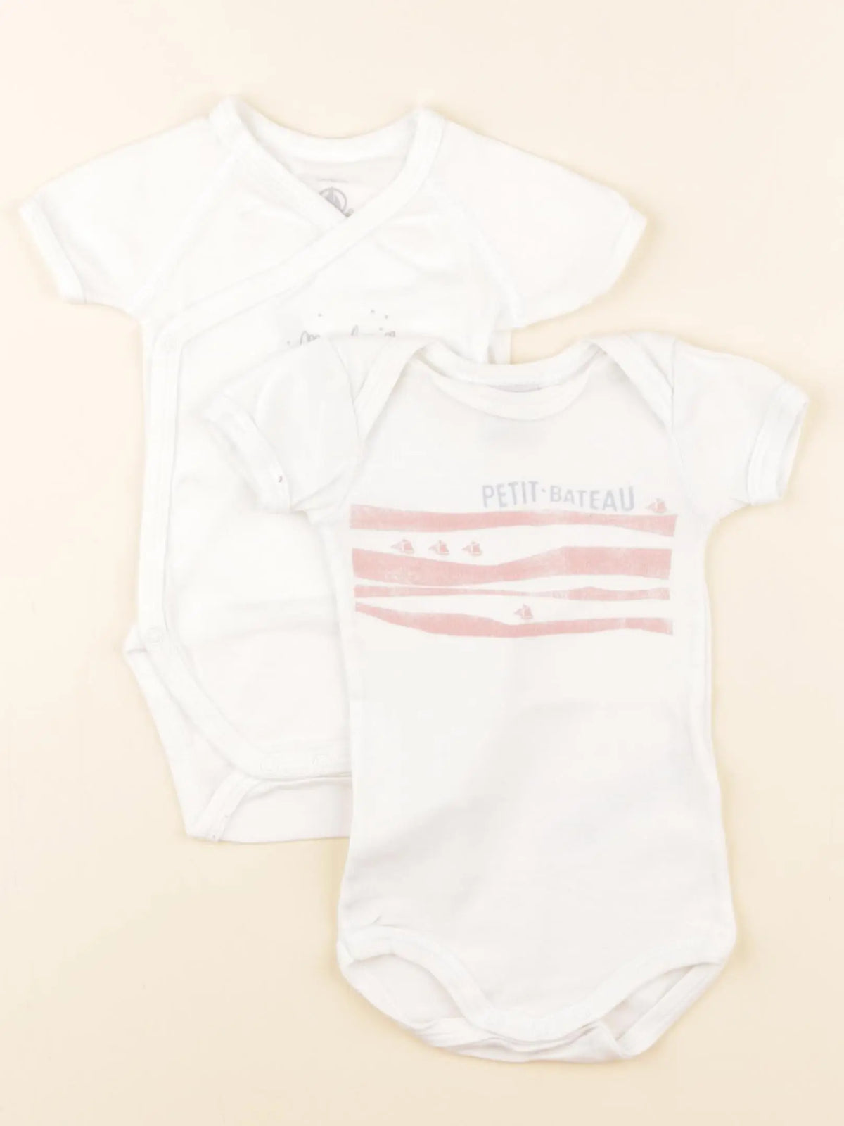 Petit Bateau - lot de 2 bodies en coton blanc - 3 mois