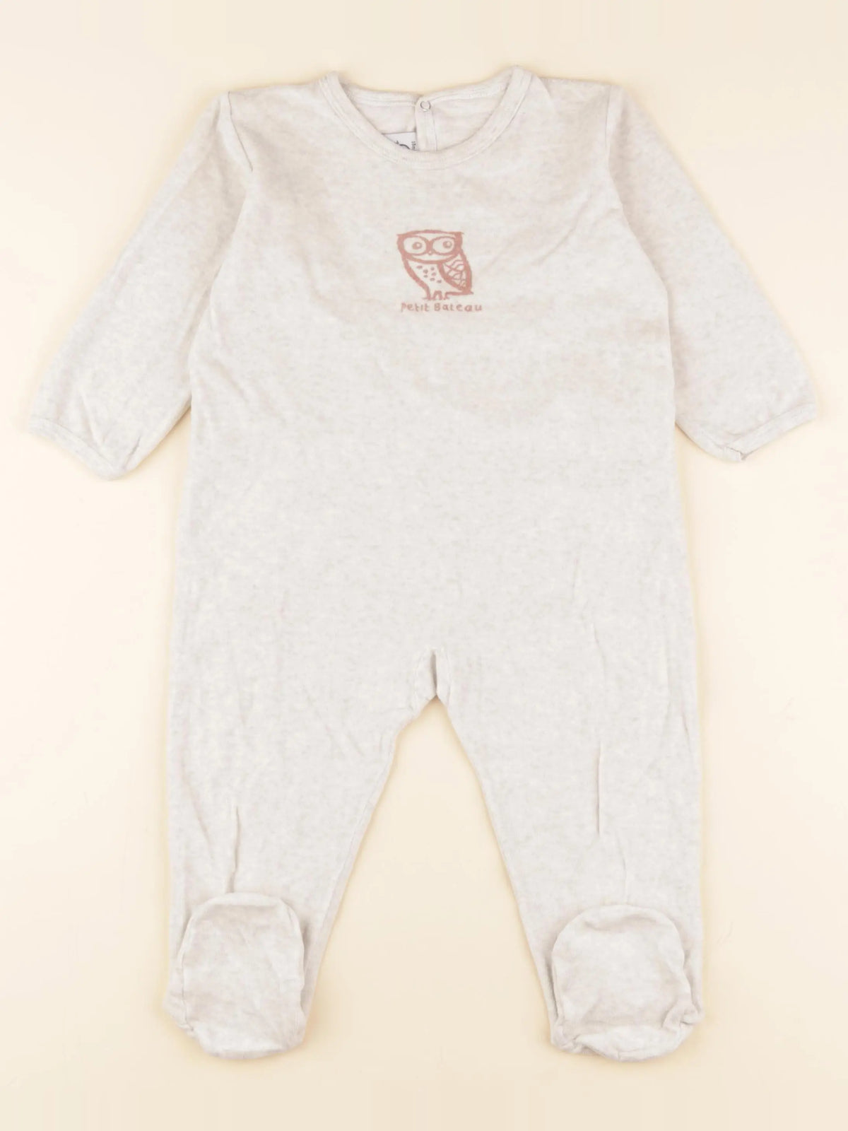 Petit Bateau - pyjama velours gris - 18 mois