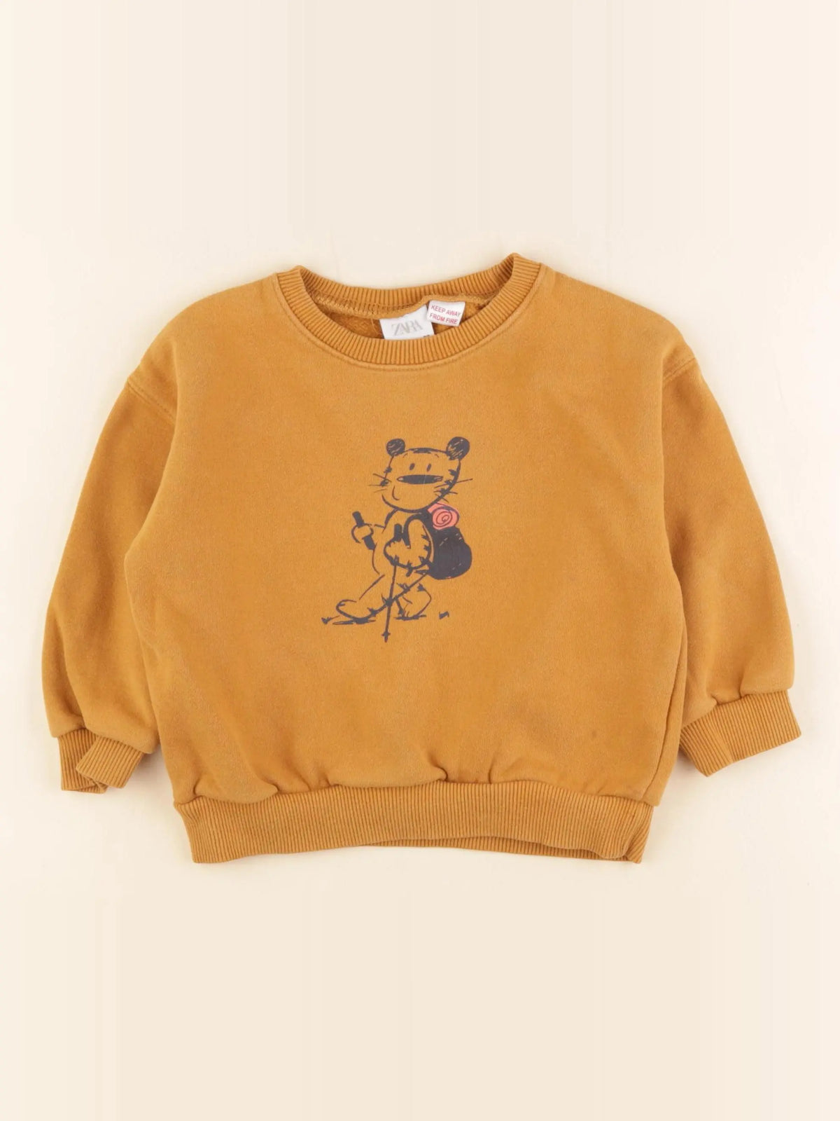 Zara - sweat marron - 2/3 ans