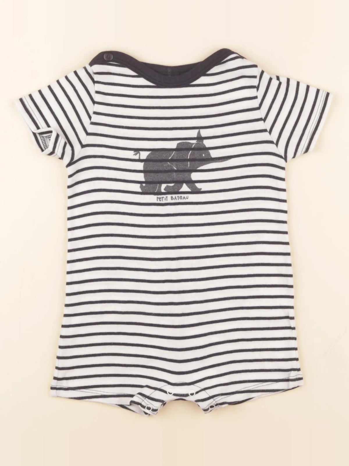 Petit Bateau - combinaison blanc, bleu - 6 mois